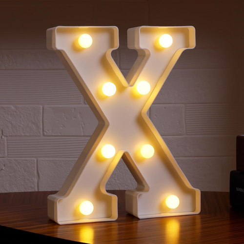 Led Marquee Letters, 26 Alphabet Light Up Small Warm Light-Letter-X