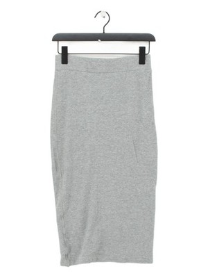 James Perse Damen Midi Rock XXS Grau 100% Baumwolle Midi Gerade & Bleistift