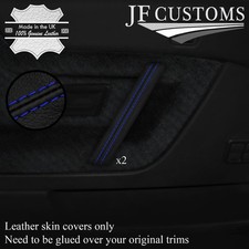BLUE STITCH LEATHER 2X DOOR HANDLE TRIM COVERS FITS VW CORRADO VR6 88-95