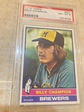 1976  TOPPS BASEBALL  CARD  # 501  BILLY CHAMPION    PSA 8
