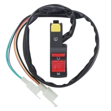 Universal 7/8" 22mm Handlebar Switch Start/Kill Button with Ignition Switch Repl