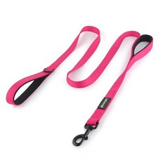 Double Handle Dog Leash 6ft Long, Padded 2 Handle, Heavy Duty, Reflective Tra
