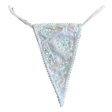 Rare Victorias Secret VINTAGE Y2K Lace Cotton V-String Thong Panties Adjustable