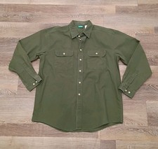 Vintage LL Bean Factory Store 90s Green Heavy Cotton Button Down L Canada