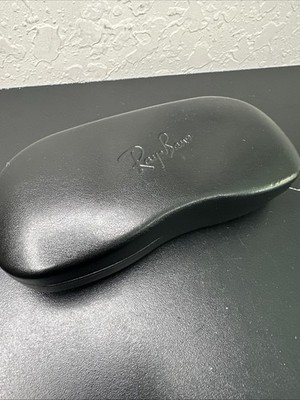 Ray Ban Sunglasses Eye Glasses Hard Case Only Clam Shell Black Leather