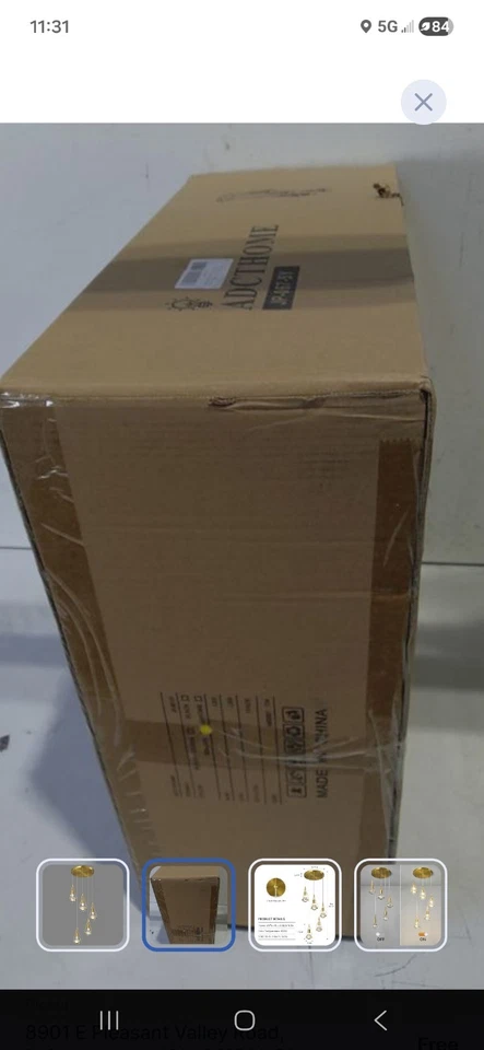 金色蒲公英吊坠灯拉丝黄铜饰面,5 光现代水晶套装 — 第 2/3 张图片