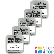 5x Murata 319 SR527SW Silver Oxide 1.55V Watch Batteries SR64 527