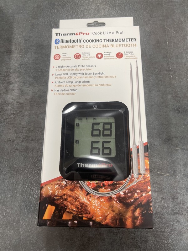 New ThermoPro TP920W Wireless Meat Thermometer 650FT, Bluetooth Dual Probes