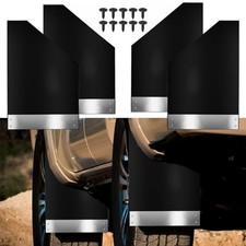 Universal Mud Flaps Splash Guards Car Mudguard with Night Reflectors 4PCS Black