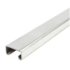 Single Channel Strut, Solid, 304 Stainless Steel, Polished, None Hole Size,