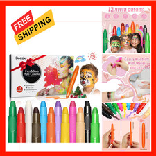 Face Painting Kit for Kids 12 Color Water Based Washable Body Paint for Makeup