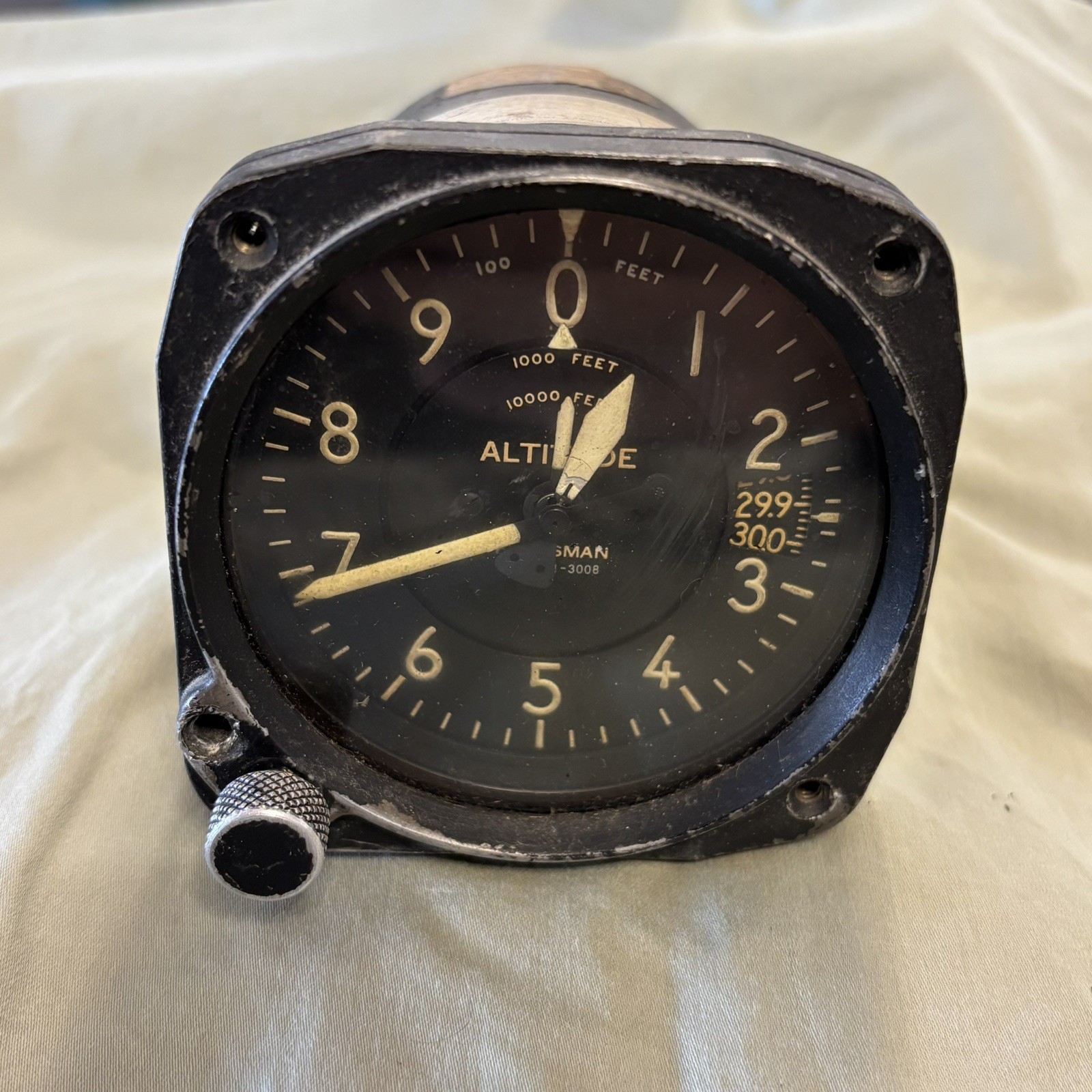Kollsman Aircraft Altimeter Vintage Aviation Instrument Cockpit Gauge