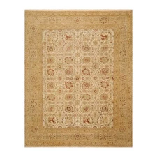 Agra 250 KPSI 7'11'' x 10' Hand Knotted 100% Wool Oriental Area Rug Beige