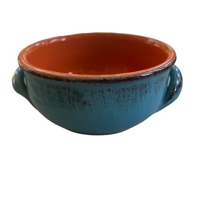 De Silva Terre D Umbria Handmade Terracotta Bowl Made in Italy Teal