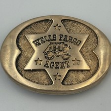 Vintage 1977 Wells Fargo Agent 125th Anniversary Solid Brass Belt Buckle PP 146