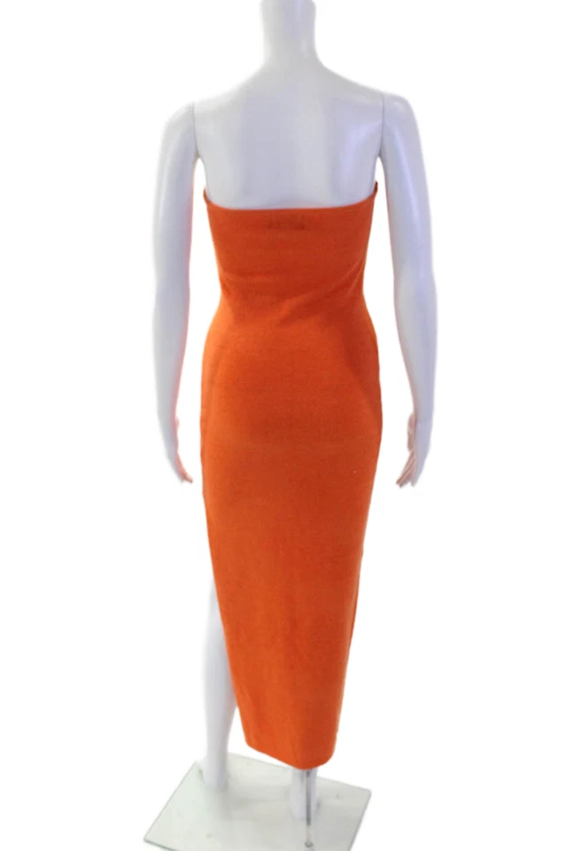 Maxi Vestido Runaway Mujer Bodycon Naranja Sin Mangas Hebilla Talla S Foto 3 de 4