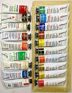 Vintage Rowney Oil Colours 10 Piece Set and 9 extra