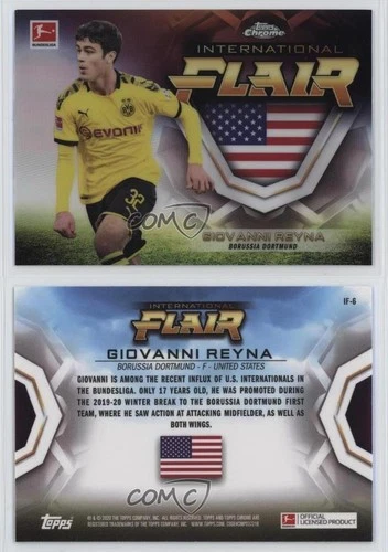 2019 Topps Chrome Bundesliga International Flair Giovanni Reyna #IF-6 Rookie RC