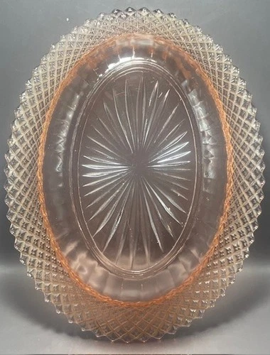 Vintage Pink Depression Glass MISS AMERICA -Oval Bowl -Anchor Hocking Co. 1930's