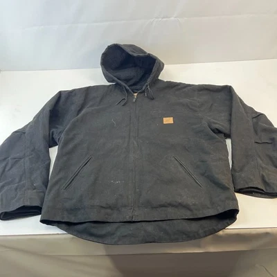Levi’s Sherpa Trucker Jacket Black Denim Black Fur Mens XL Relaxed Superb