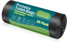 100 Portable Toilet Bags, Drawstring Biodegradable Camping Potty Bags 8 Gallon W