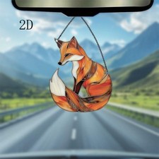 2D Flat Fox Ornament ,Fox Gifts for Women, Acrylic Sun Catcher