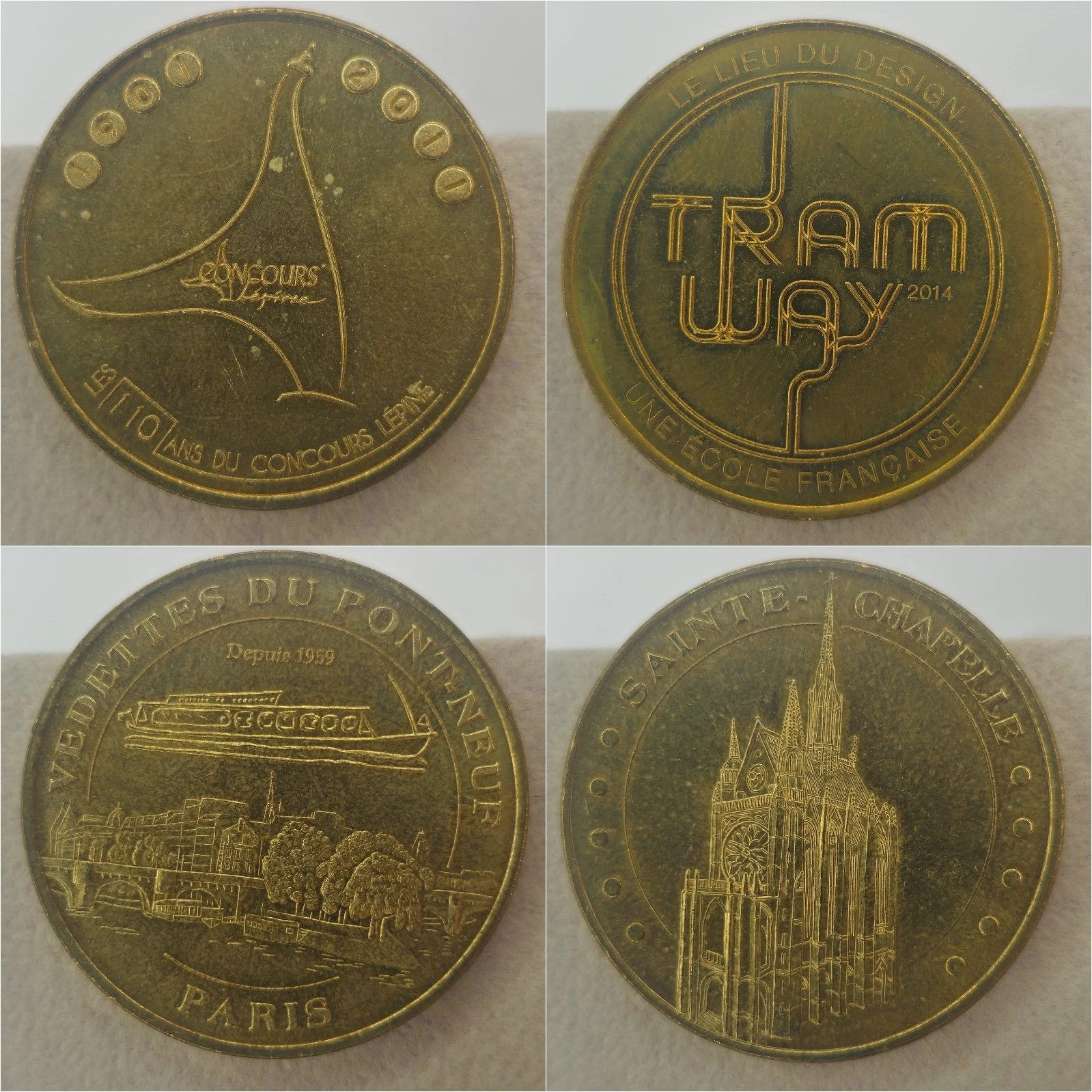 Paris Design Vedettes Sainte-Chapelle - Lot Jetons Médailles Monnaie de Paris