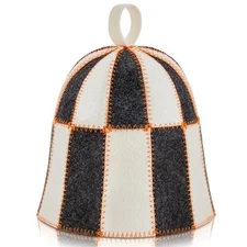 1 Pcs Checkered Sauna Hat Wool Banya Hat for Men Women Sauna Cap to Protect H...