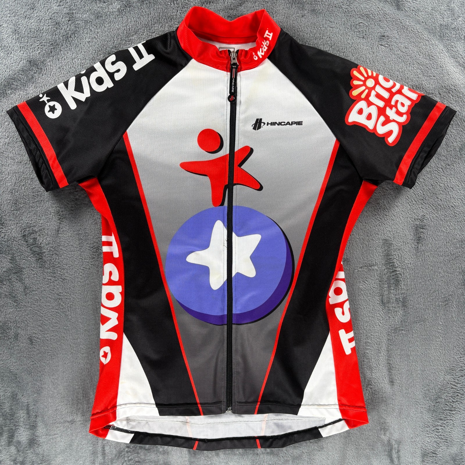 Hincapie Kids II Bright Starts M Cycling Jersey Full Zip Woman Club Fit Bike VTG