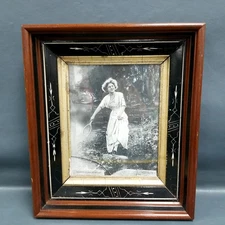 Unique Antique Wood Picture Frame 13x15 Deep Shadow Box Style Brown W/Gold Black