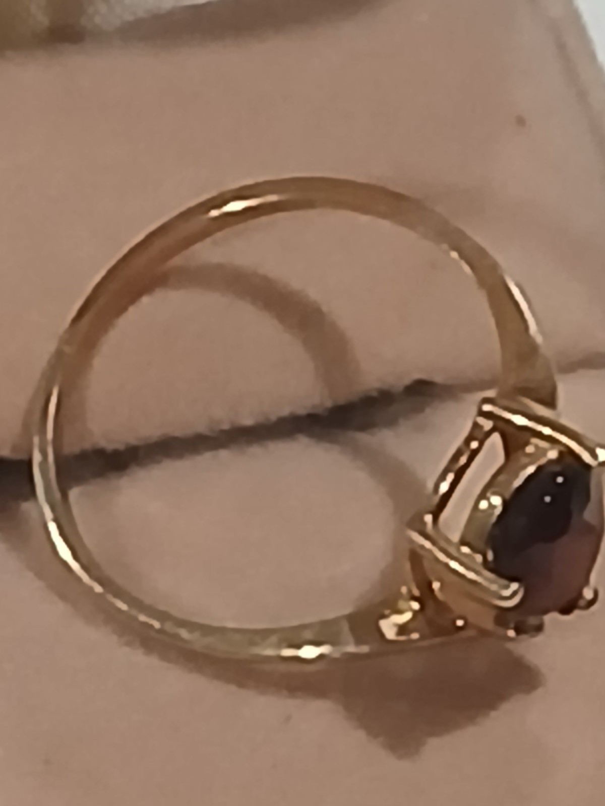 14k Gold Ring With Ruby Colored Stone. Size 8 - image 2