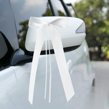 50 Stk Autoschleifen Hochzeit Autoschmuck Hochzeit Deko Auto, weiß Schleifen, Ho