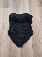 Kona Sol NWT Black Strapless One Piece Ruffle Bathingsuit Women's Size large