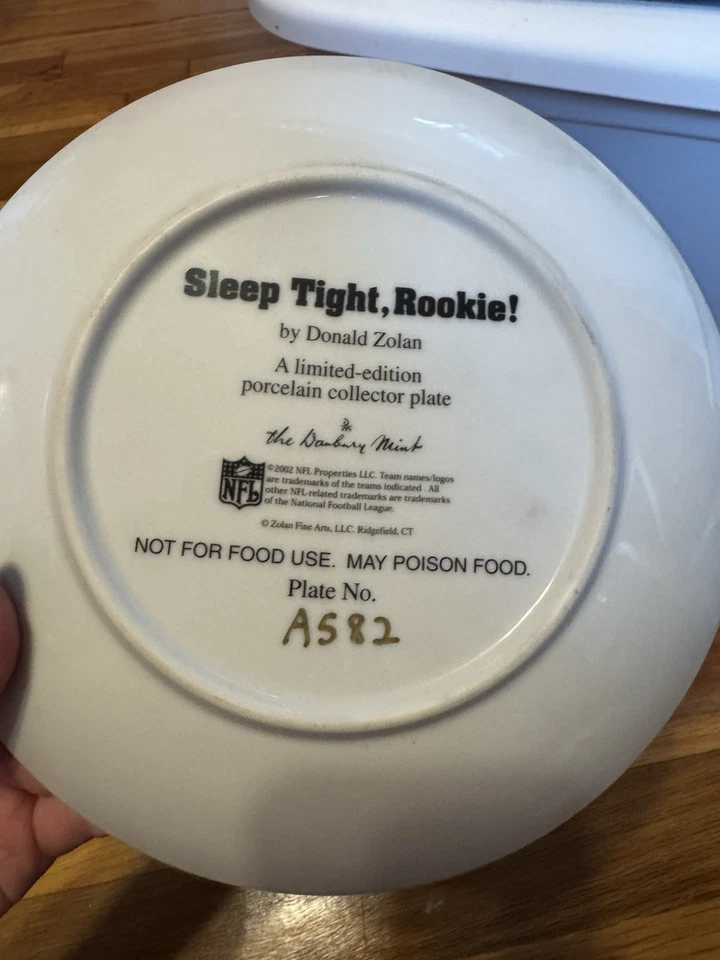 Rare Danbury Mint Pittsburgh Steelers Sleep Tight Rookie Plate - Image 2 of 2