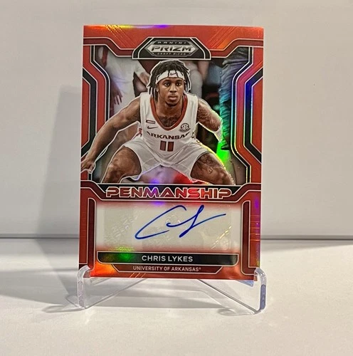 2022 Panini Prizm Draft Picks Chris Lykes Penmanship Auto Red /199 #CP-CLY