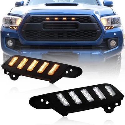 Switchback White/Amber LED Front Side Marker Headlight Daytime Running Lamp A...