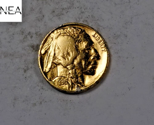 1936 Buffalo Nickel ~ Very Fine VF (gold plated) ~ ZB114