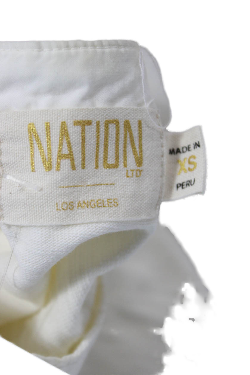 Nation LTD Womens Basic Button-Up White Cotton Lo… - image 7