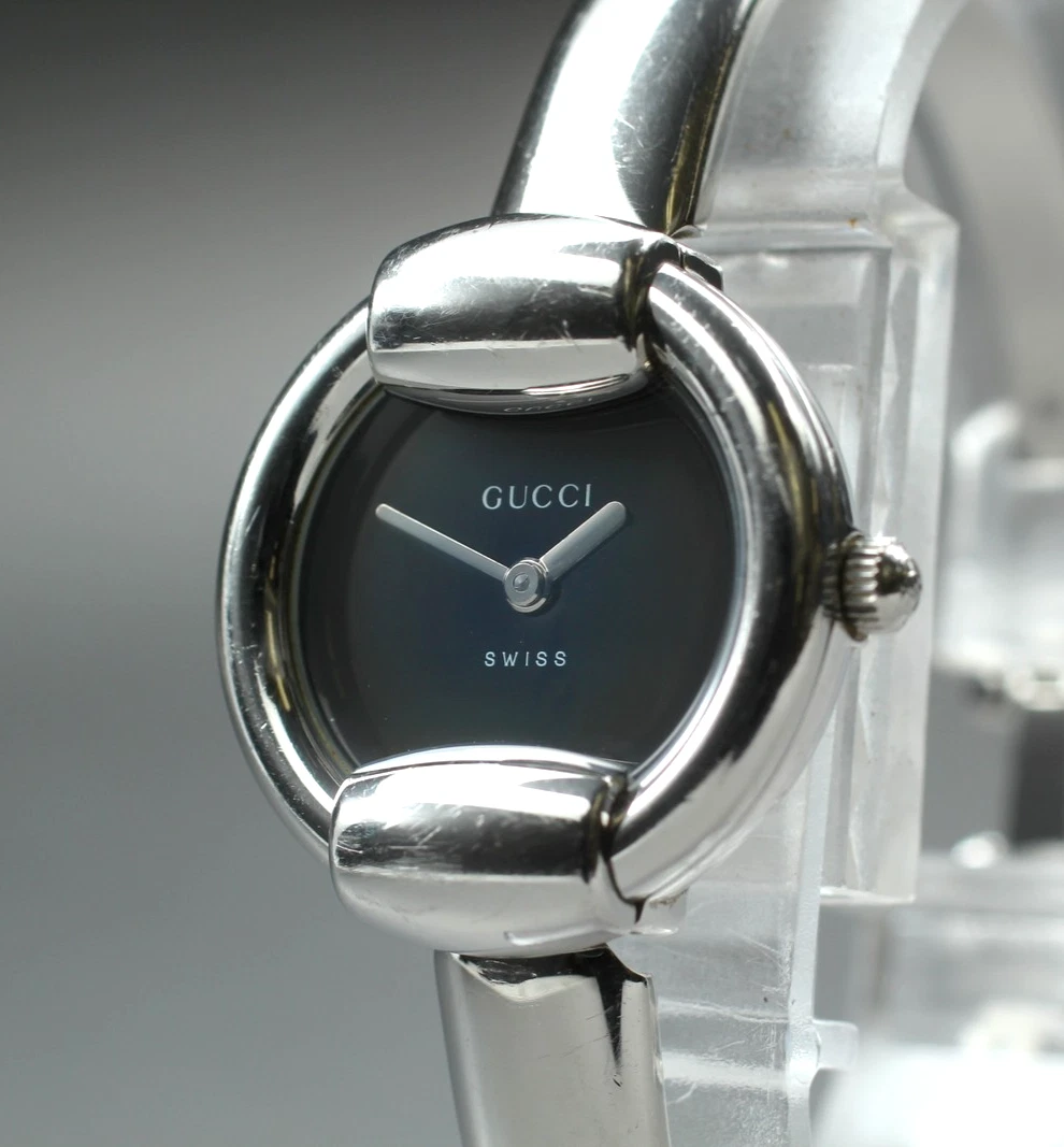[Ecc+5] Orologio Donna Gucci 1400L 25mm Quadrante Nero Argento Quarzo dal GIAPPONE