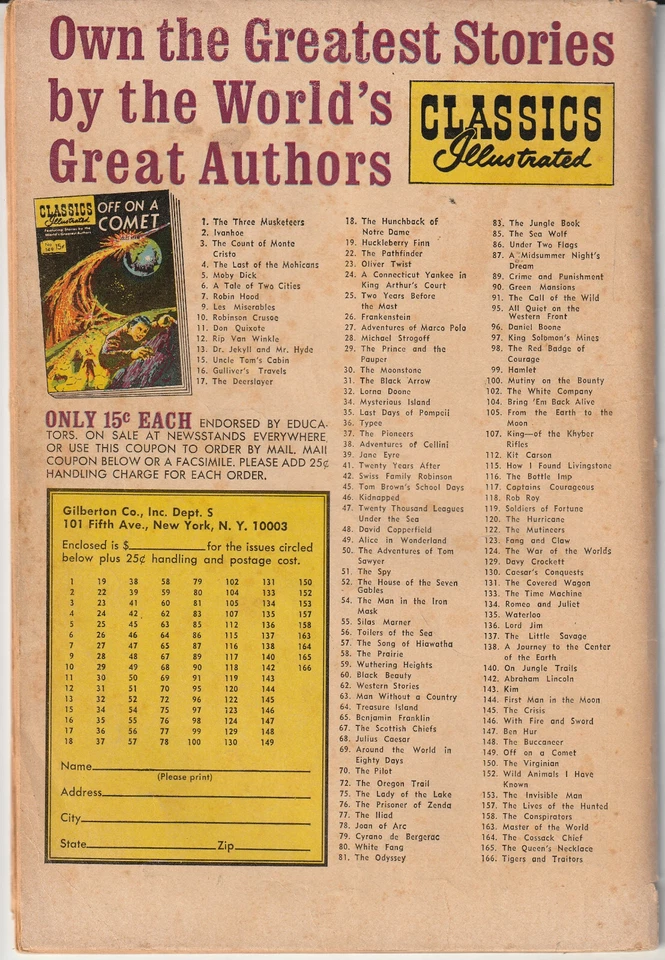 Classics Illustrated #121 "Wild Bill Hickok" 1967 HRN166 - Image 4 of 4