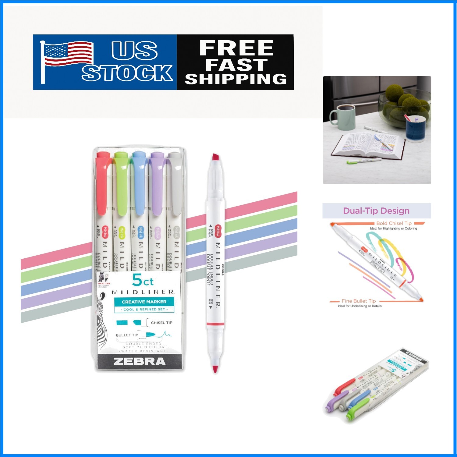 Set - 5 Mildliner Colors For Bible Study