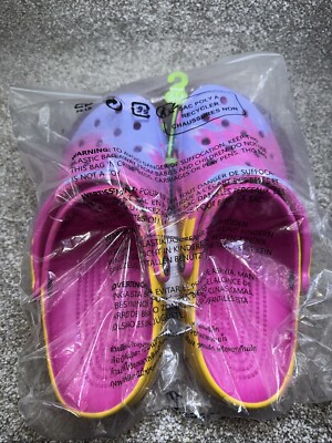 Crocs Classic Clog Men’s 11 Women’s 13 Pink Tie Dye Colorful Ombre Bright  Color - Main Image