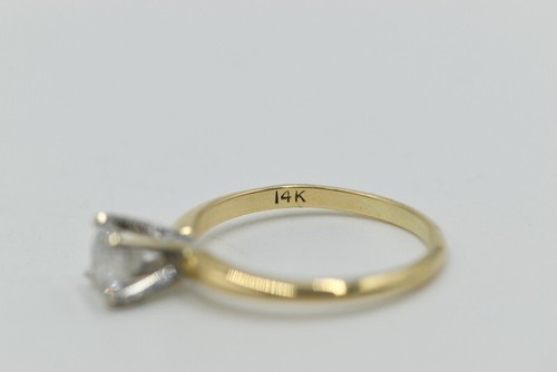 14k Yellow Gold 3/4 CT Round VS2 Diamond Solitaire Engagement Wedding Ring Sz 6 - Picture 6 of 13