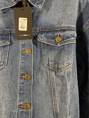 Fashion Nova Let’s Wrap It Up Denim Jacket Women's Size Small  - Picture 5 of 6