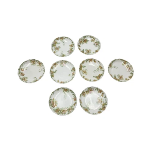 VTG Haviland Limoges France The Countess Floral 3" Round Butter Pats Set of 8