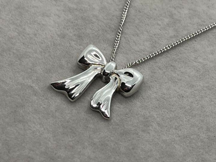 【Numbering】関税/送料込み Large Ribbon Necklace Tiffany & Co.Bow Ribbon Necklace Pendant Silver 925 from