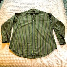 Taylorbyrd men  s Button-up shirt green stripe XL 100 cotton