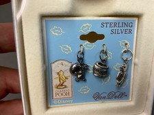 Winnie The Pooh Sterling Silver 3pc Charm Set: Pooh, Honey pot Piglet