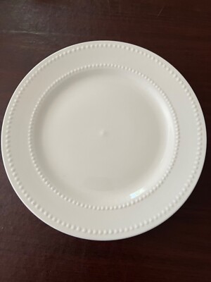 ROYAL NORFOLK BEADED EDGE WHITE SIX (6) DINNER PLATES 10 5/8”