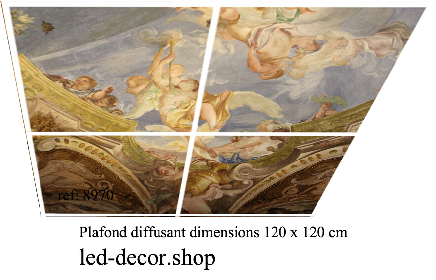 Plafond déco diffusant 120x120 cm contre l'éclairage agressif